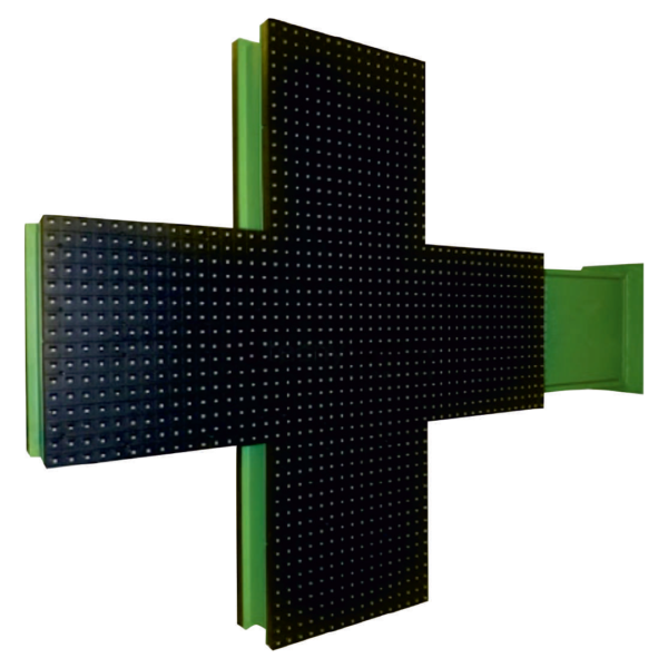 Cruz Luminosa Farmacros -16 77x77cm Cor Verde